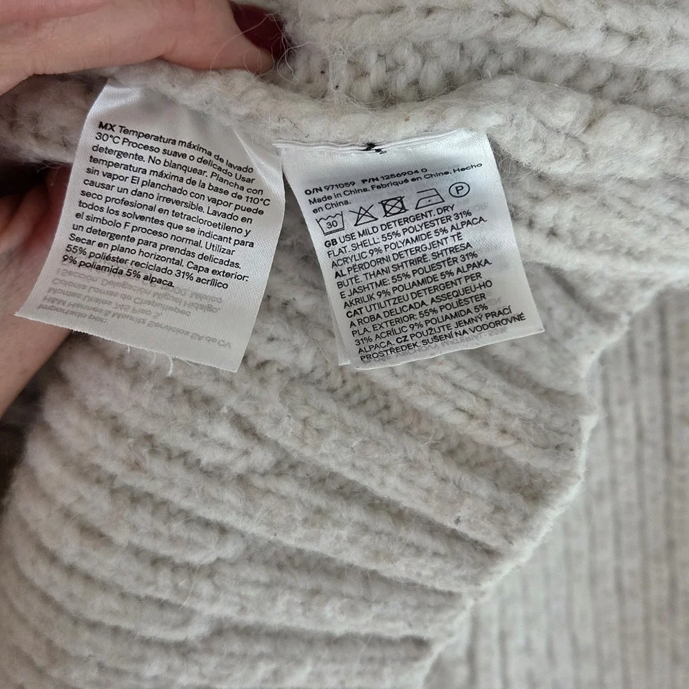 H&M Alpaca Blend Cable Knit Sweater Cream Medium - Picture 5 of 7